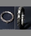 979 - Antique bracelet in pure silver with symbols of good luck (early 19th century)