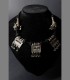 991 - Antica collana del Gujarat, argento, vetro di Aleppo, 19th secolo, India
