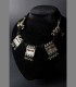 991 - Antica collana del Gujarat, argento, vetro di Aleppo, 19th secolo, India