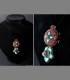 993 - Antique Tibetan Silver, Turquoise and coral Pendant - Gau
