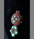 993 - Antique Tibetan Silver, Turquoise and coral Pendant - Gau