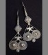 1043 - Antichi orecchini turcomanni, argento, Tekke, 18th-19th secolo, Turkmenistan
