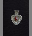 1044 - Pendente turcomanno, argento, corniola, Tekke, 20th secolo, Afghanistan