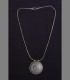 1057 - Antico pendente, argento inciso e vetro, 19th secolo, Uzbekistan