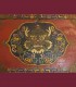 1198 - VENDUTO - Antico baule tibetano con iconografia del drago garuda, misure cm L130 x A74 x P41