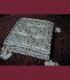 159 - Cuscino quadrato a fantasia, con nappe, seta, broccato